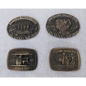 Vintage Antelope Valley Fair Lancaster California Belt Buckle Lot Western Brass